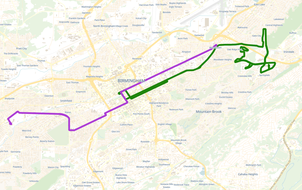 Existing Route 17 and BRT