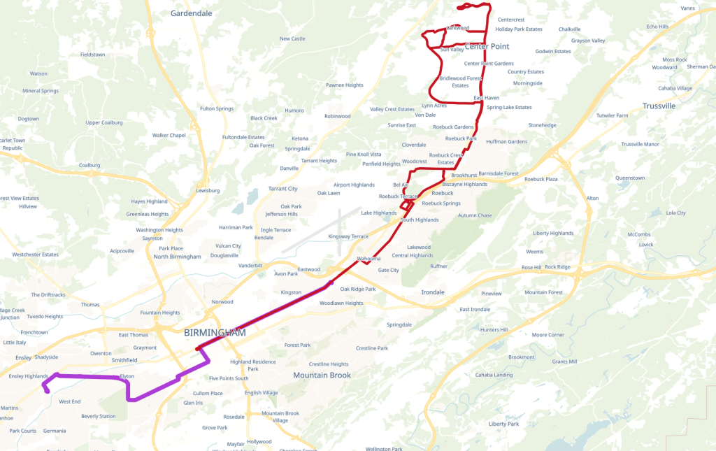 Existing Route 25 and BRT